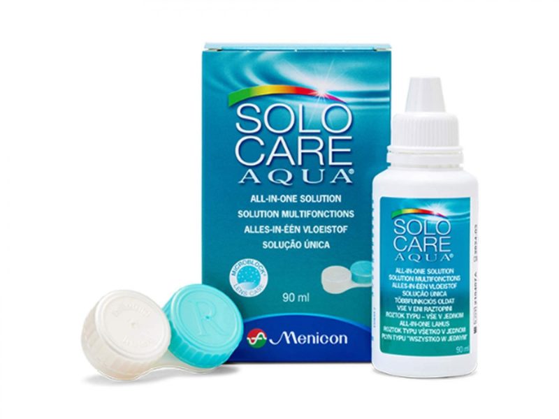 SOLO-CARE AQUA™ Kontaktlencse Ápolószer Tokkal (90 ml)